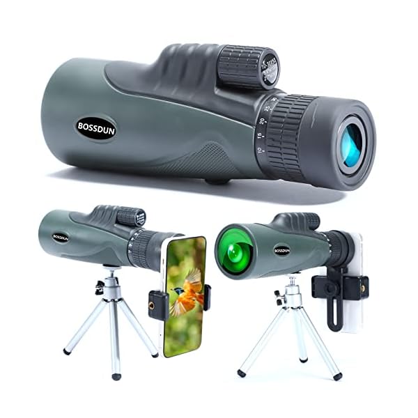 Télescope Monoculaire Haute Définition Avec Support Pour Smartphone et Trépied, Objectif FMC et Prisme BAK4, 10-30X50…