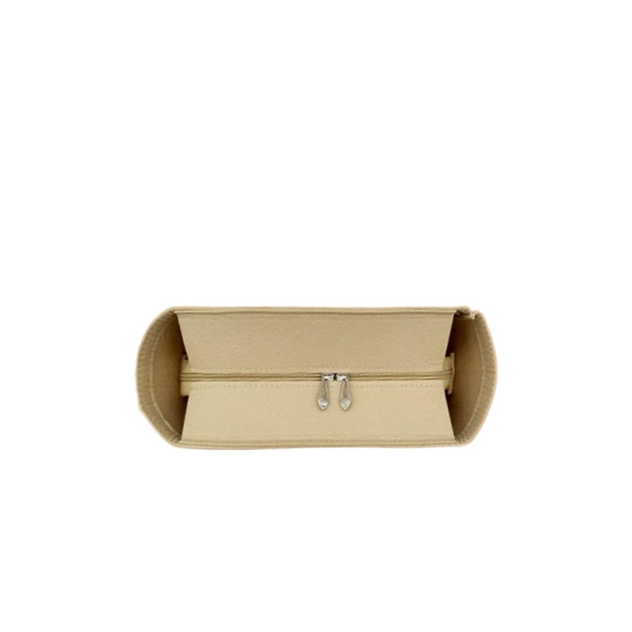 NJIEzhao Felt Handbag Insert Bag Organiser For Small Tote Suede Makeup Organizer Insert(Felt beige cover)