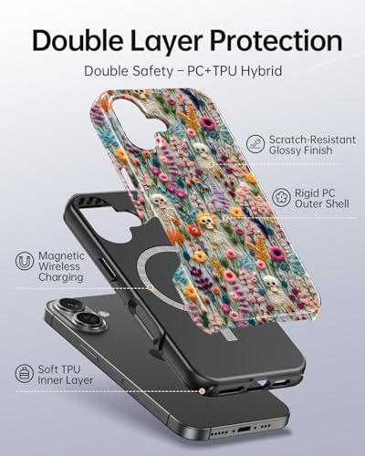 Coque iPhone 16 MagSafe squelette chic antichoc en silicone - 2