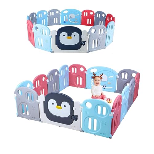 MAMIZO Baby Laufstall 200x180x64cm, Laufgitter Baby, Krabbelgitter...