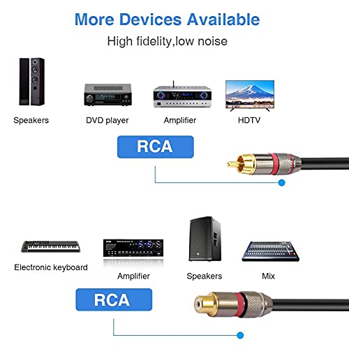 Cable divisor RCA hembra a doble RCA macho Y para conectar subwoofers 6