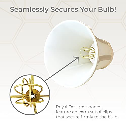 Image of Royal Designs, Inc. BSO-704FC-6BG True Bell Basic Lamp Shade with Flame Clip, 3.5 x 6 x 6.25, Beige