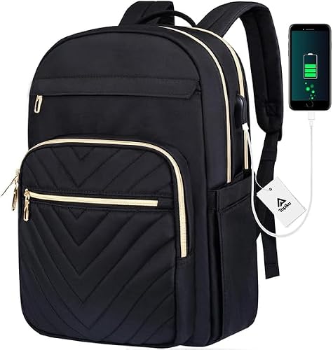 Ladies 15.6" Laptop Backpack rechargeable USB Port Waterproof Oxford
