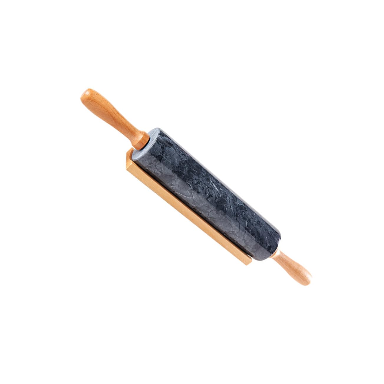 Zerodeko Rouleau à Pâtisserie en Bois et Marbre Poignée Ergonomique Outil Cuisine Pratique