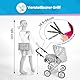 Kinderplay Puppenwagen ab 1 2 3 Jahre Kinderwagen Spielzeug - 3 in 1, Puppenwagen mit Herausnehmbarer Tragetasche und Umhängetasche, Höhenverstellbar 34.5 cm bis 64 cm, KP0200S