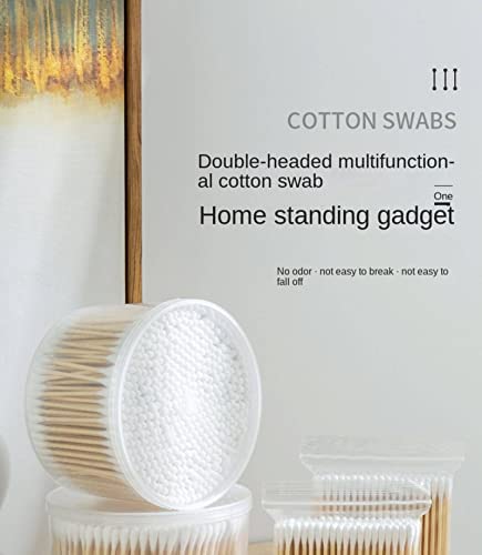 Mbeta 1000 Cotton Swabs (2 Boxes), Cotton Swabs Biodegradable Organic, Strong Bamboo Stick Ear Swabs, Natural Cotton Swabs (Double Round Head) (500Count, 1Boxes) #TOP2