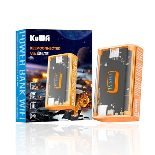 KuWFi 4G Portable Travel WiFi Hotspot, 150Mbps Mobile WiFi Router, 5200mAh Battery for 24 Hours, Supports 10 Users - Travel/Home/Business