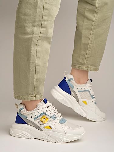 Image of Shoetopia Colorblock Breathable Chunky Sneakers For Women & Girls