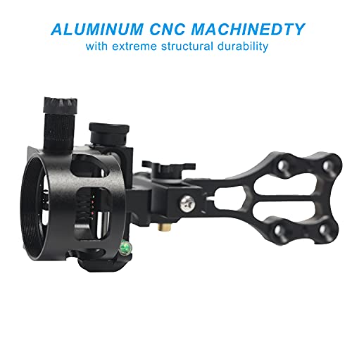 Perogen Archery Compound Bow Sight 5 Pin .019" Lightweight Durable Machined Aluminum Fiber Optic ,Black #TOP1