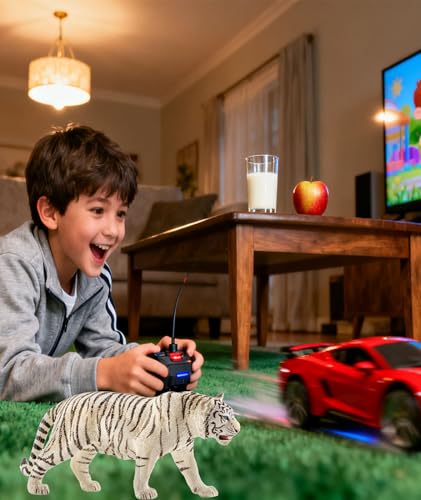 Image of White Tiger Toy for Kids, Storytelling Props and Home Decor, Collectible Lifelike Animal Model, Tiger Toys for Kids, Suitable for Giving as a Gift