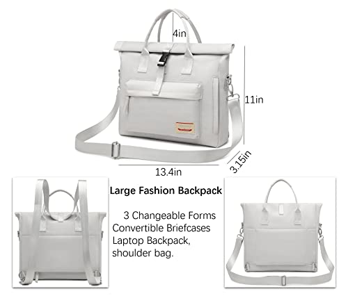 Wxnow Women Messenger Backpack Convertible Tote Bag Laptop Backpack For 15.6" (Rose Gold) #TOP5