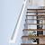 3FT White Iron Hand Railing, Sturdy Safety Staircase Handrails Wall Mount, 500lbs Load Capacity Industrial Iron Railing Pipe Handrail for Indoor Stairs, Outdoor Deck Loft Porch, Non-Slip and Rust