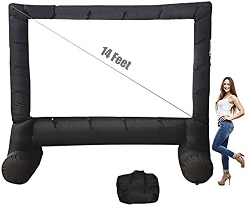 Pantalla de cine inflable 14 pies / 4.3 m 16:9 HD pantalla de proyección portátil de lona para fiestas al aire libre con bolsa de almacenamiento miniatura 1