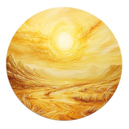 Tapis rond Sunset River Fire lavable et antidérapant de 90cm - 3