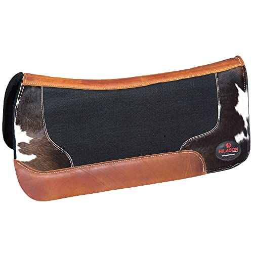 HILASON Western Wool Felt Horse Saddle Pad Black Cowhide Hair ...
