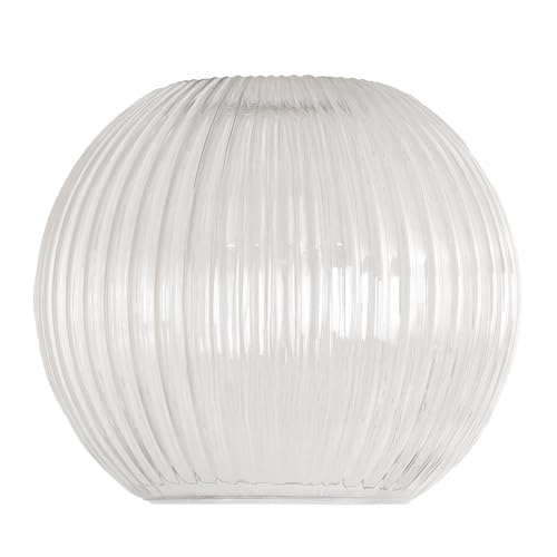 ValueLights | Maddison Clear Ribbed Glass Globe Easy Fit Pendant Lamp Shade | Shades Home Décor & Improvement Essential | 200mm Shade Width