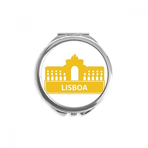 Espejo portátil de la mano de Lisboa, la solución redonda amarilla para retocarte