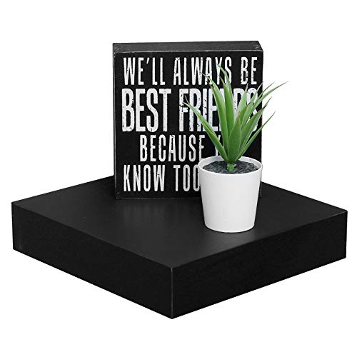 Welland 9 1/4 Inch Black Mission Floating Shelves For Wall, Bathroom Wall Mount Shelves, Wood Modern Display Shelves, Book Shelves,For Bedroom,Living Room And Kitchen #TOP7