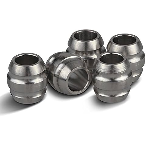 TI-EDC 5PCS Titanium 11mm Knife/Zipper Pull Jewelry Paracord/Lanyard Beads (Titanium) Cover