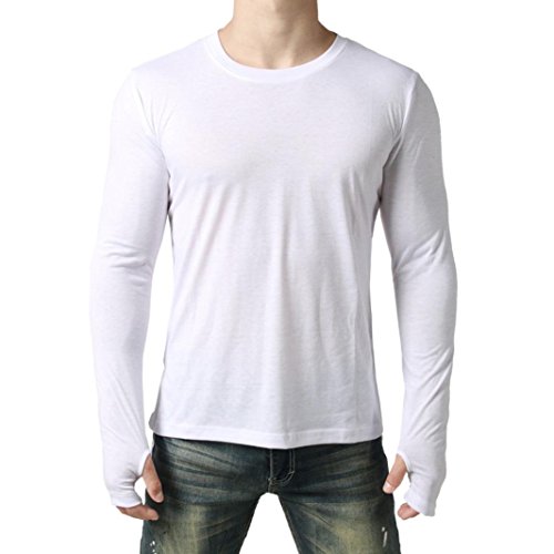 WWricotta LuckyGirls Camisetas Hombre Manga Larga Personalidad Conexión de Guantes Color Sólido Casual Slim Fit Camisas Streetwear Sudaderas Chándales Ropa de Casa