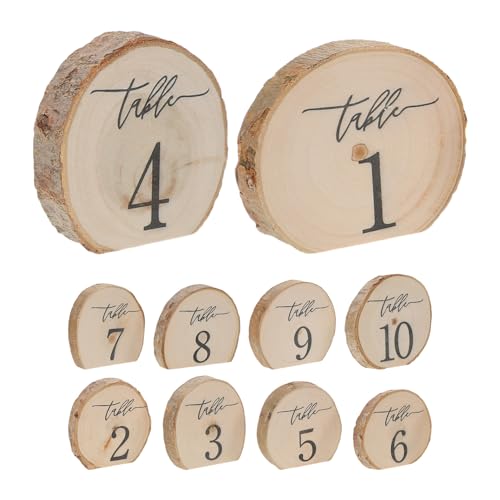 Centres de table rustiques en écorce Luxshiny pour décoration de fête beige x10