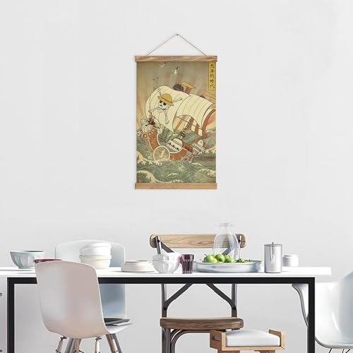Generic Anime Posters Wall Hanging Scroll Wooden Frame Poster Canvas Wall Art For Bedroom Decor 13X20In thumb #5