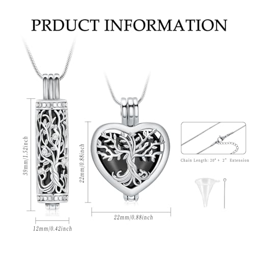 Collier urne arbre de vie contre le manque pour préserver les cendres - 2