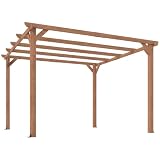 Outsunny Gazebo Pergola 3x3 m in Abete Effetto Legno d'Acero da Giardino