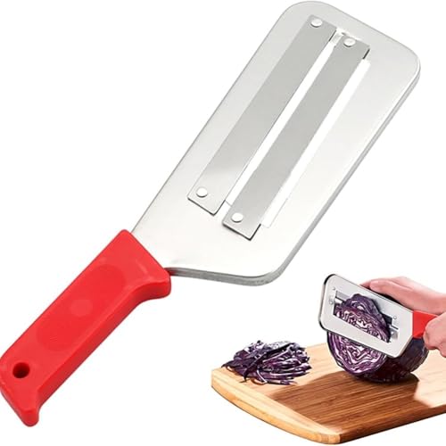 FACAIIO Broyeur en acier inoxydable pour trancher, déchiqueter et hacher les légumes | Poignée ergonomique | Facile à nettoyer | pour choux, carottes, oignons