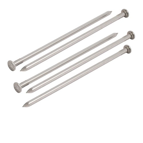 Aexit 6-inch Length Fastener 304 Stainless Steel Cement Wood Sliding Nail Silver Tone 5pcs Model:65as364qo564