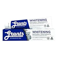 Grants Whitening Natural Toothpaste with Baking Soda & Peppermint – Natural Fluoride Free Toothpaste – Vegan, Safe for Kids 6+, Adults – Dental & Oral Hygiene Products (110 grams)