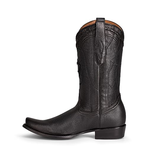 Cuadra Men's Cowboy Boot in Genuine Deer Leather Black4