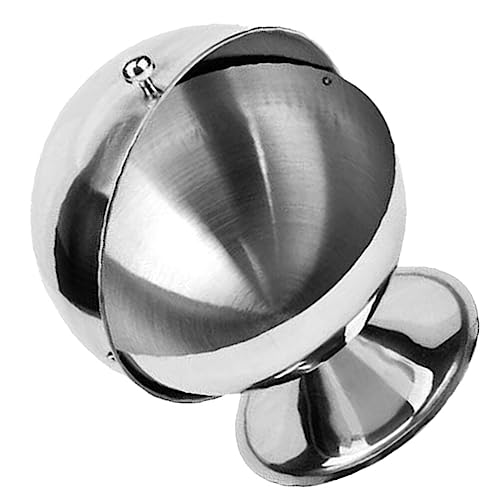 Cabilock Stainless Steel Trash Can Makeup Brush Organizer Car Garbage Can Trash Can with Lid Kitchen Compost Bin Stainless Steel Container Mini Waste Bucket Mini Desktop Trash Can