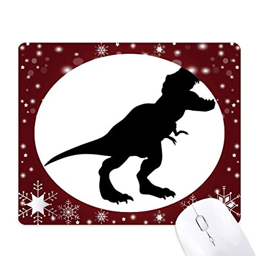 Tapis de souris design tyrannosaurus rex et imprimé flocons de neige hivernaux