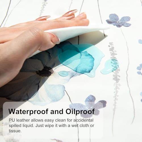 QiyI Large Mouse Pad for Desk, Floral Desk Mat for Desktop, Women Girls Office Décor Desk Accessories, PU Leather Waterproof Gaming Mousepad, Watercolor Flowers Desk Pad Computer Mat, 31.5" x 15.7" by QiyI - Used condition - Image 3