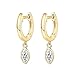 PAVOI 14K Yellow Gold Plated S925 Sterling Silver Post Drop/Dangle Huggie Earrings for Women | Dainty Marquise Earrings