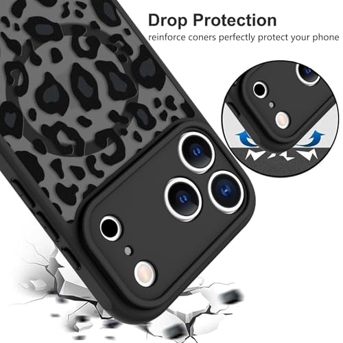 Image of KANGHAR Case for iPhone 17 Pro Leopard Printed Pattern | [Compatible with Magsafe] Cute Cheetah Protective Magnetic Case for Girls Women Men 6.3 inch