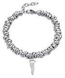 Dada Gioielli - Bracciale Donna con Anelli Intrecciati a Nodino e Ciondolo Portafortuna Cornetto Italiano - Acciaio Inossidabile Nickel-Free - Idea Regalo per Amica Speciale Sorelle Mamma