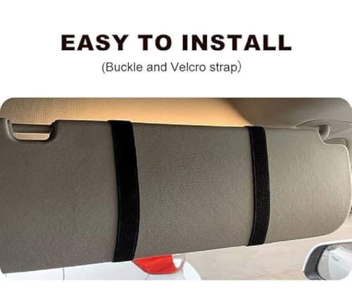 Image of LED Car Sun Visor Vanity Mirror with Rechargeable Battery - 3 Color Light Modes Dimmable Touch Control Makeup Mirror with Adjustable Brightness for Women Universal Fit Car Interior