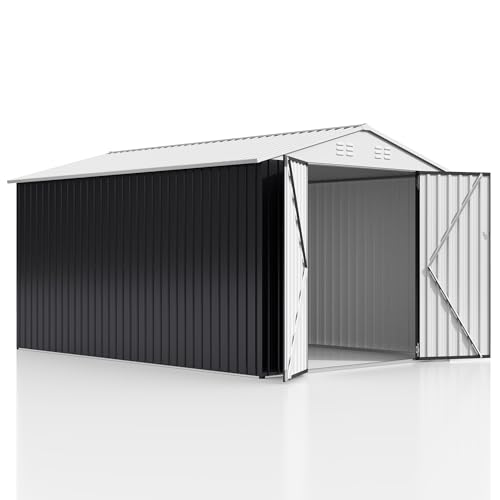 Image of Polar Aurora Outdoor Storage Shed White 8x12 FT
