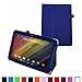Mama Mouth Slim Folio 2-folding Stand Case Cover for 10.1" HP 10 2101RA/HP 10 Plus 2201RA Andriod Tablet PC Dark Blue
