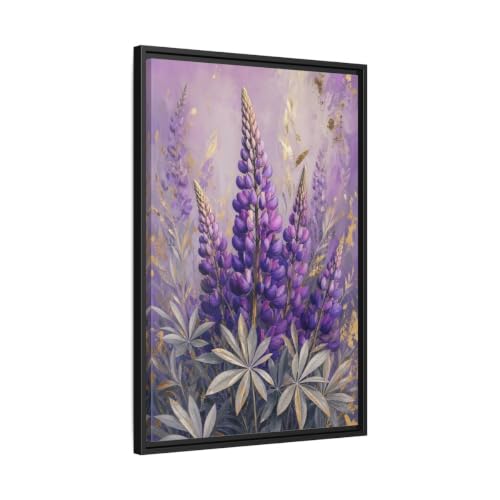 Impression sur toile lupin violet grand format vertical 50x75 cm pour salon