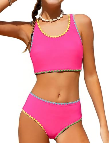 Image of Teen Girls Swimsuits Two Piece Girls Bathing Suit Bikini Sets with Chest Pad Size 9-16 Years