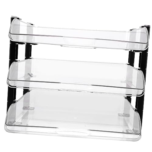 SEWACC Office Desk Organizer Multi Use Storage Rack Paper Holder for Efficient Desktop Organization Transparent File Organizer for Home and Office Use