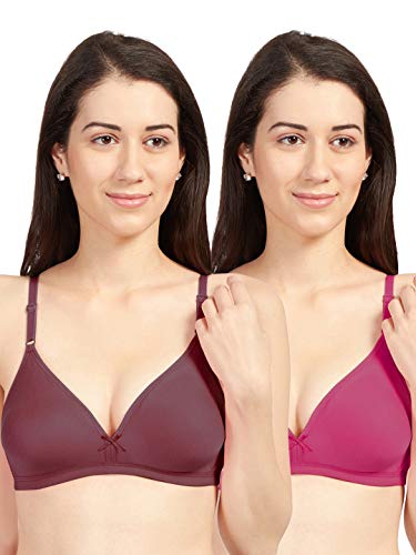 Image of SONARI Omania Womens Non-Padded Cotton Polyester Bras - Solid, Non-Wired, Medium Coverage, Hand Washable (Pack of 2)