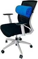 Vista 1 de Almohada de apoyo lumbar para silla de oficina, soporte de espalda desmontable para silla de oficina, almohada lumbar, almohada de apoyo Azul