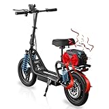 WERHY Electric Scooter with Seat, 500W Motor, 14'' Tires, Top Speed 22 mph, Max 27 Miles Ranges, Foldable E-Scooter with Suspension, Digital Display