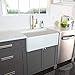Lordear 30 Inch White Farmhouse Kitchen Sinks Apron Front Flat Fireclay Porcelain Ceramic Farmers Single Bowl Farmer Sink Farm Sinks Basin Farm House Sink 30x20x10 Inch