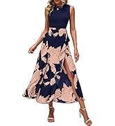 BTFBM Boho Maxi Dress Sleeveless Summer Dresses for Women 2026 Beach Vacation Smocked A Line Casual Sundress Pockets