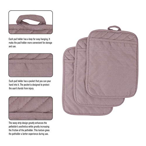 Anyi Pot Holders For Kitchen Heat Resistant, Cotton Hot Pads For Kitchen Counter Table, Grey Kitchen Pot Holders With Pocket Pack Of 3 #TOP1